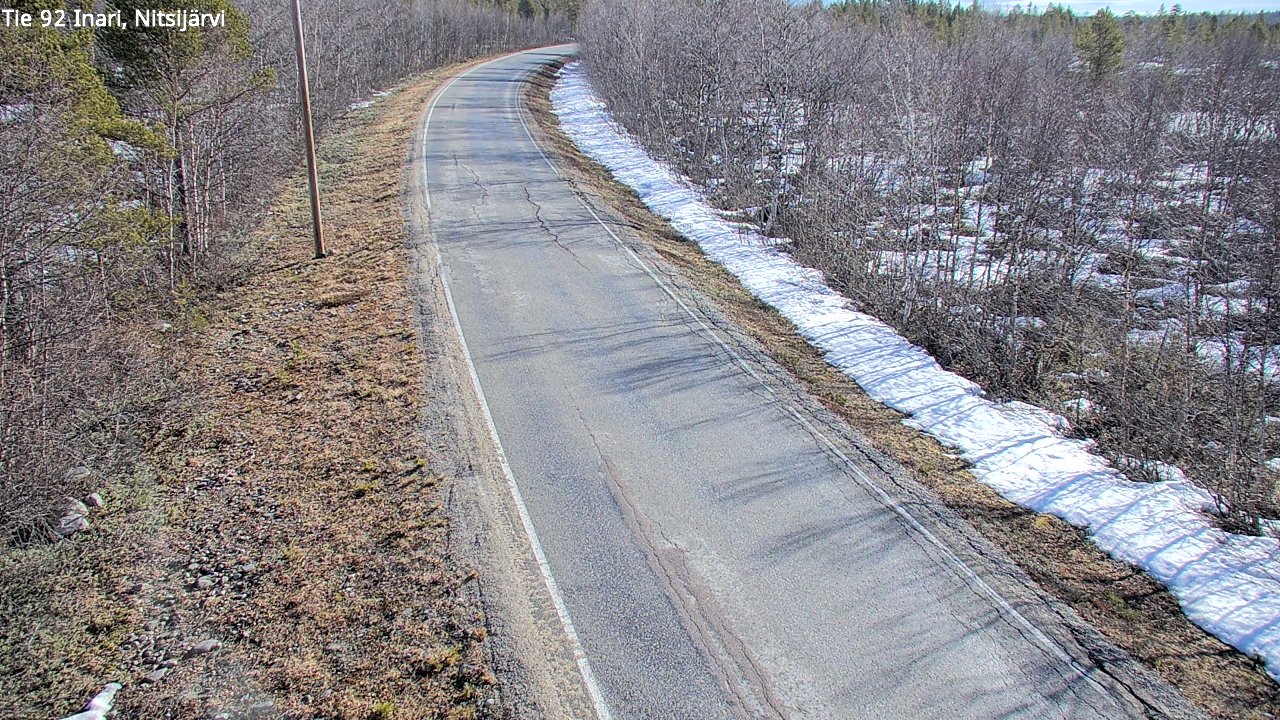 Weather Camera Image Väg 92 Enare, Nitsijärvi, Inari, Lappi