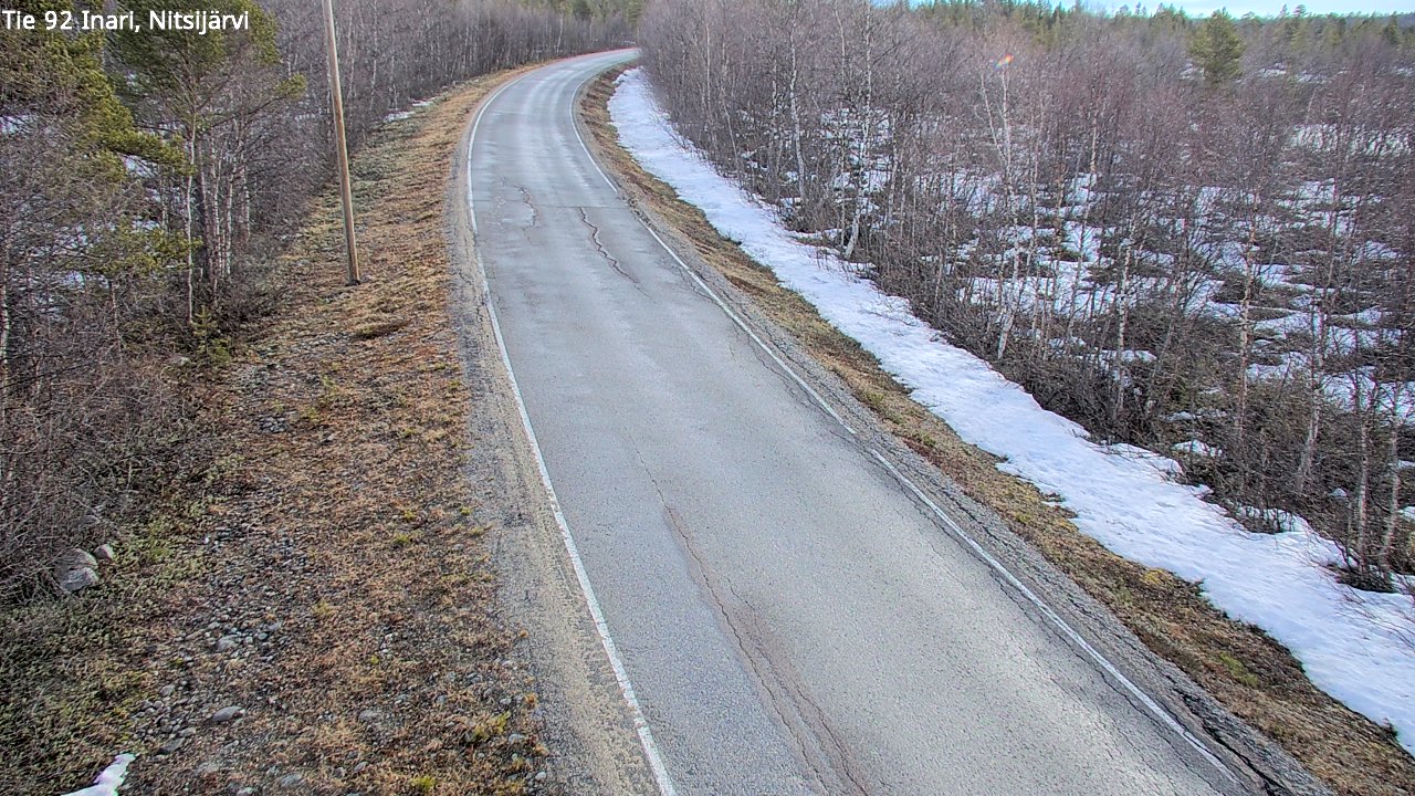 Weather Camera Image Väg 92 Enare, Nitsijärvi, Inari, Lappi
