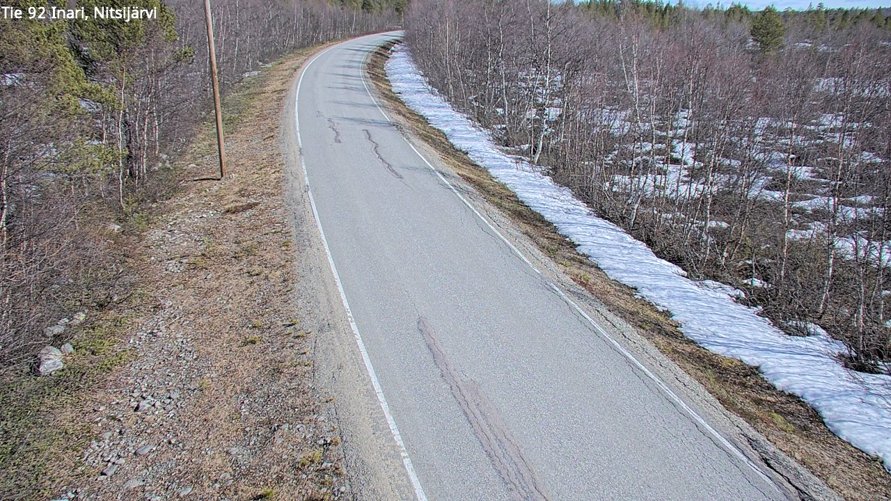 Weather Camera Image Väg 92 Enare, Nitsijärvi, Inari, Lappi