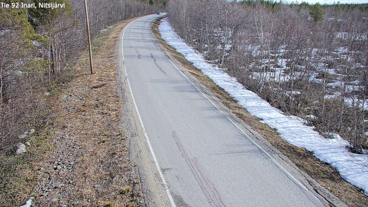 Weather Camera Image Väg 92 Enare, Nitsijärvi, Inari, Lappi