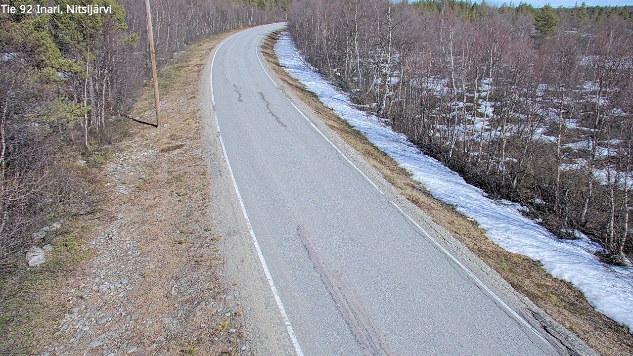 Weather Camera Image Väg 92 Enare, Nitsijärvi, Inari, Lappi