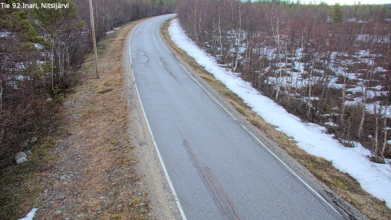 Weather Camera Image Väg 92 Enare, Nitsijärvi, Inari, Lappi