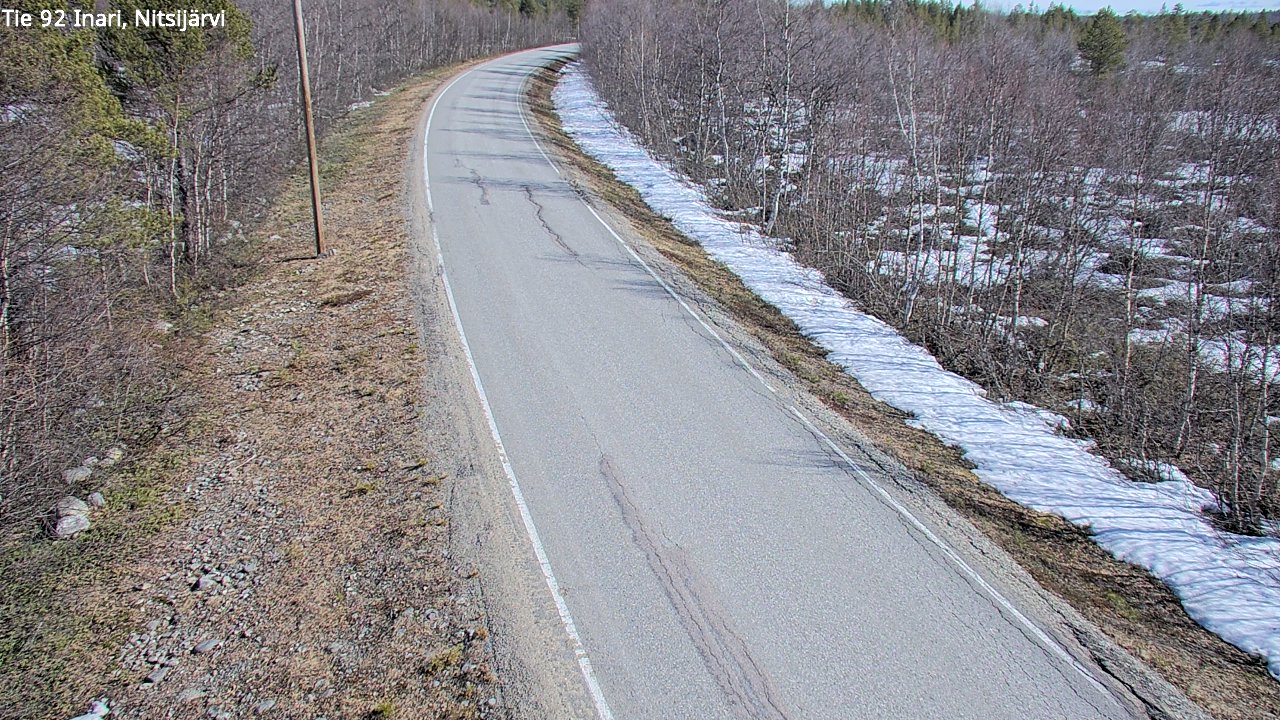 Weather Camera Image Väg 92 Enare, Nitsijärvi, Inari, Lappi