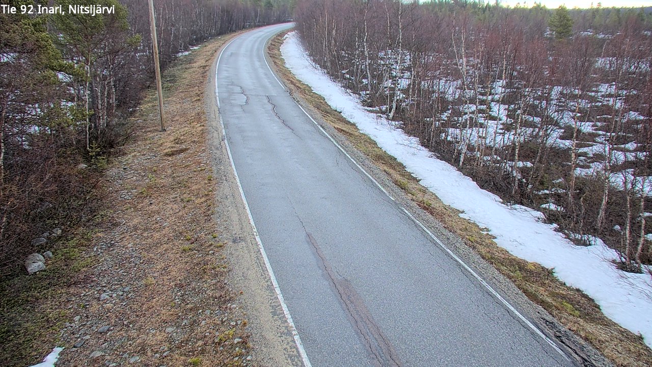 Weather Camera Image Väg 92 Enare, Nitsijärvi, Inari, Lappi