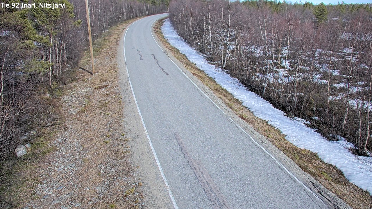 Weather Camera Image Väg 92 Enare, Nitsijärvi, Inari, Lappi