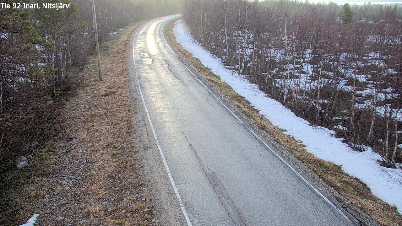 Weather Camera Image Väg 92 Enare, Nitsijärvi, Inari, Lappi