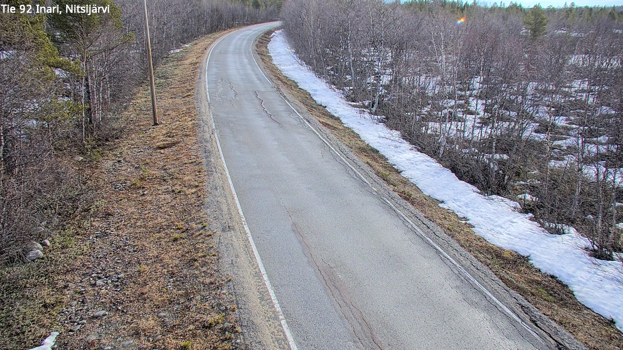 Weather Camera Image Väg 92 Enare, Nitsijärvi, Inari, Lappi