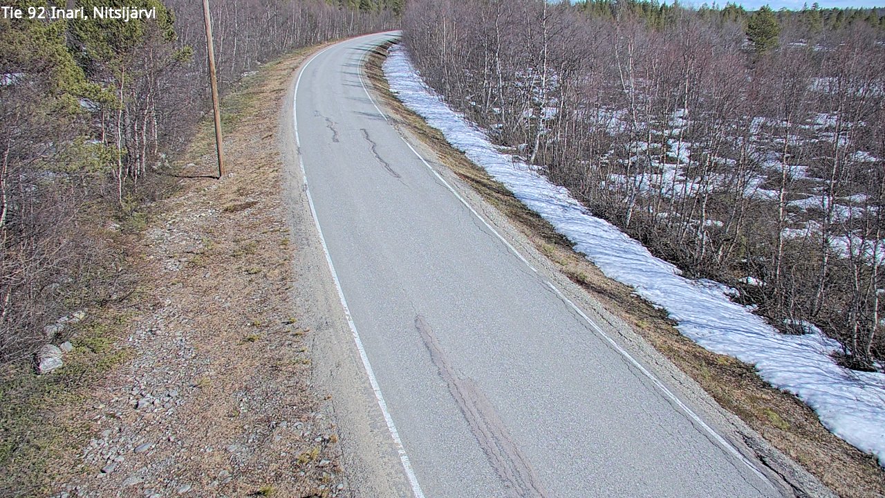 Weather Camera Image Väg 92 Enare, Nitsijärvi, Inari, Lappi
