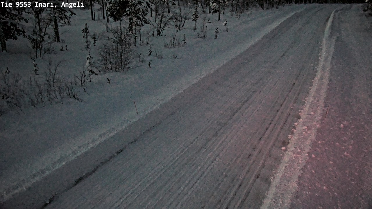 Weather Camera Image Väg 9553 Inari, Angeli, Lintupuolivaara, Inari, Lappi