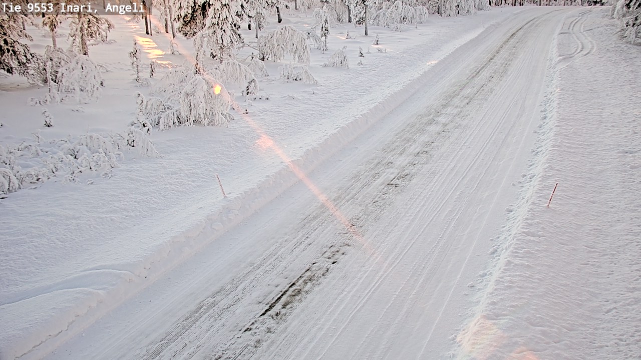 Weather Camera Image Road 9553 Inari, Angeli, Lintupuolivaara, Inari, Lappi