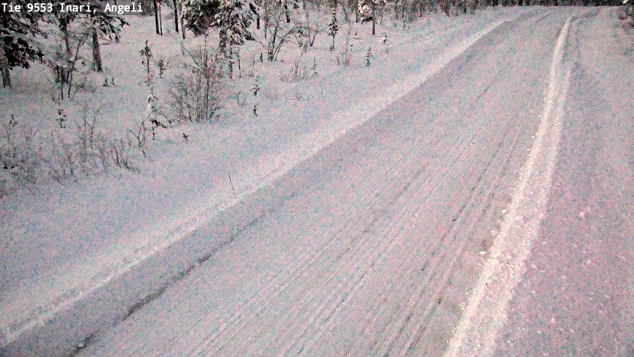 Weather Camera Image Väg 9553 Inari, Angeli, Lintupuolivaara, Inari, Lappi