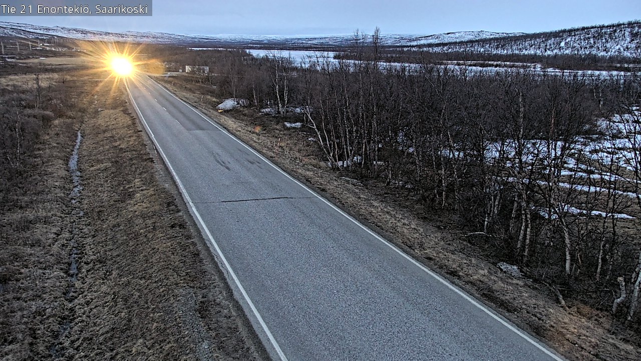 Weather Camera Image Väg 21 Enontekis, Saarikoski, Enontekiö, Lappi