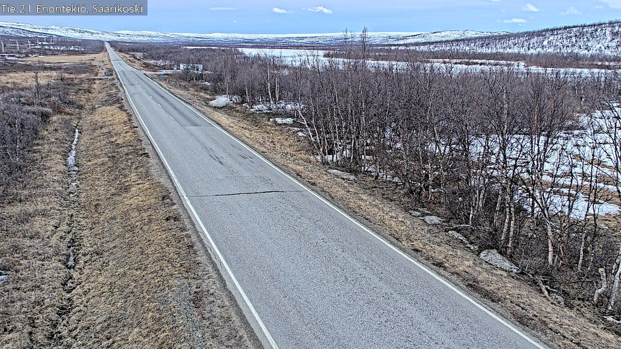 Weather Camera Image Väg 21 Enontekis, Saarikoski, Enontekiö, Lappi