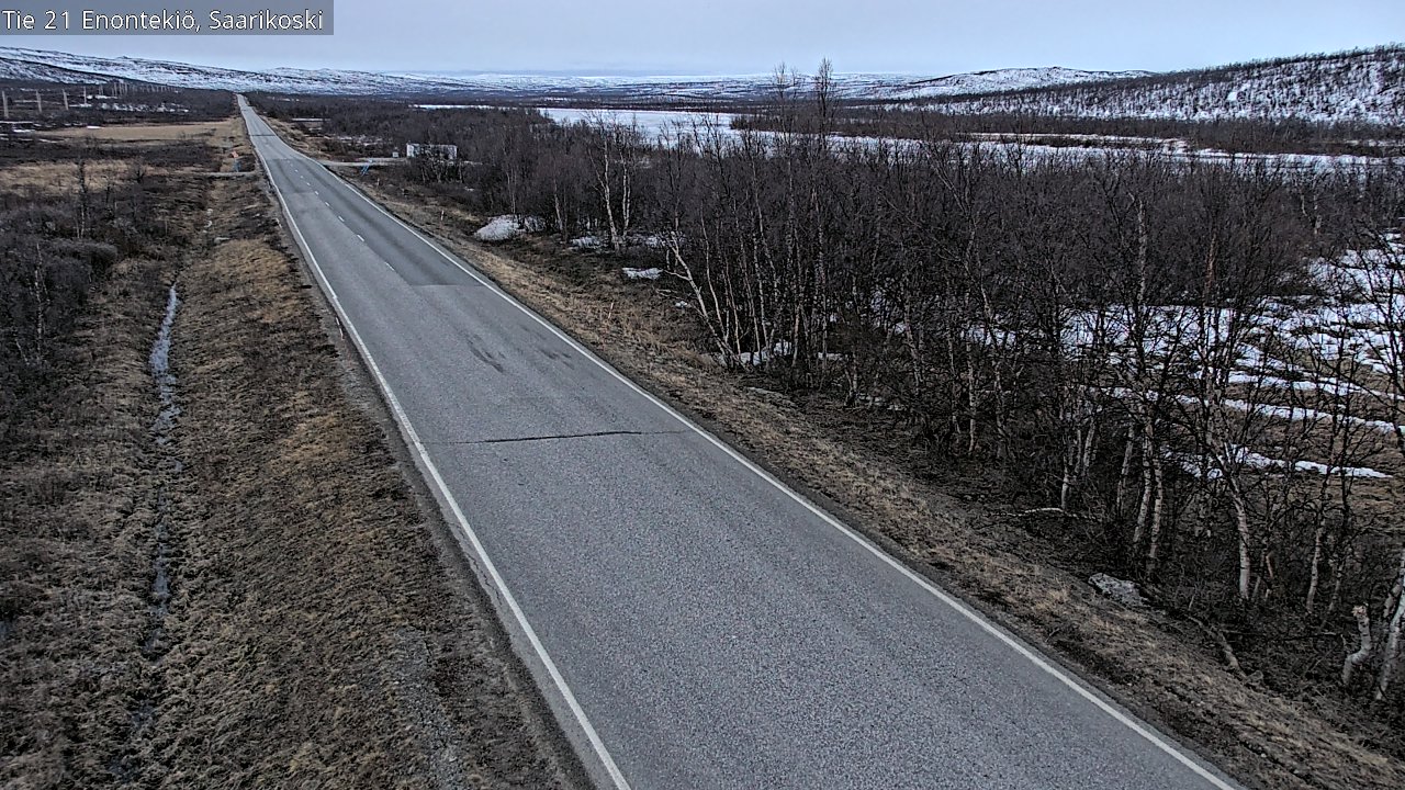 Weather Camera Image Väg 21 Enontekis, Saarikoski, Enontekiö, Lappi