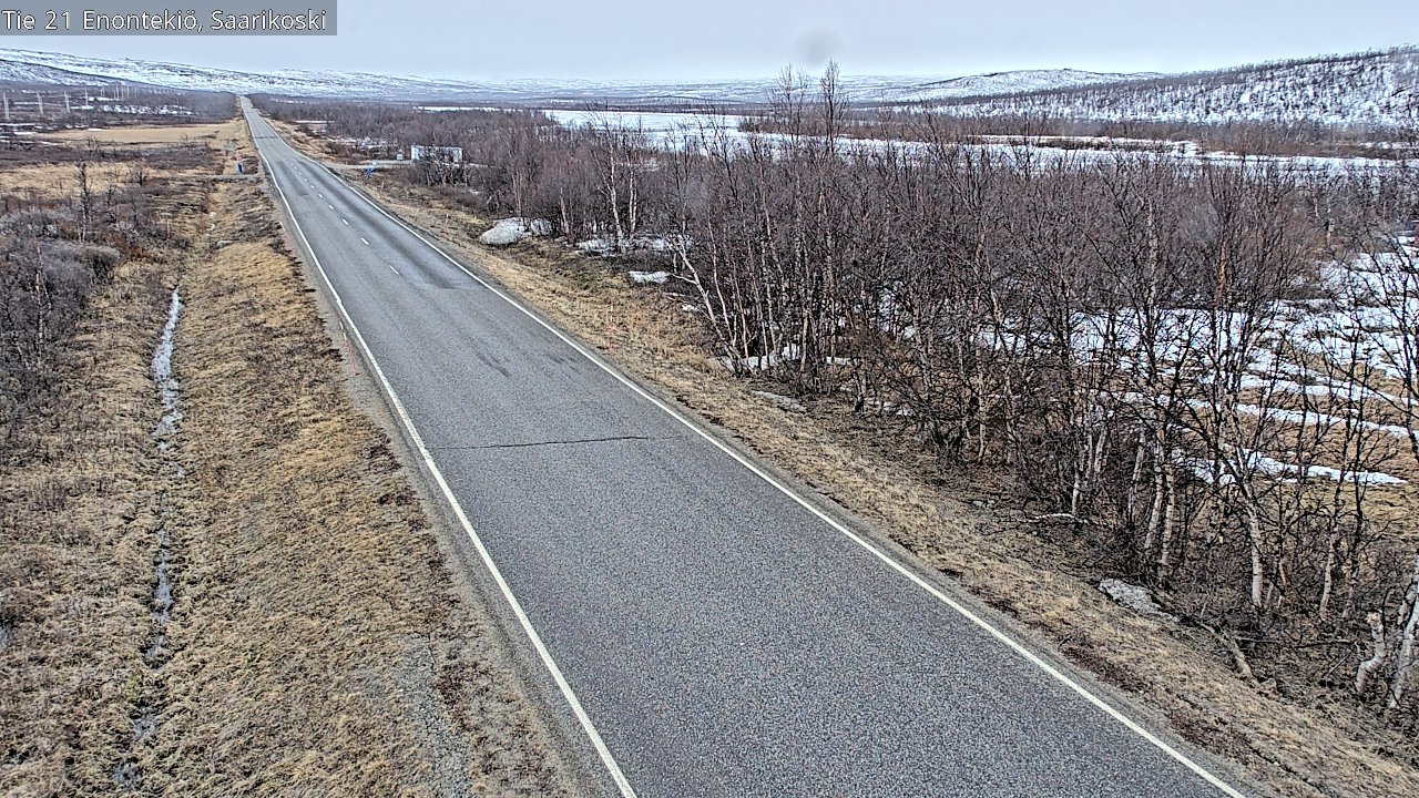 Weather Camera Image Väg 21 Enontekis, Saarikoski, Enontekiö, Lappi