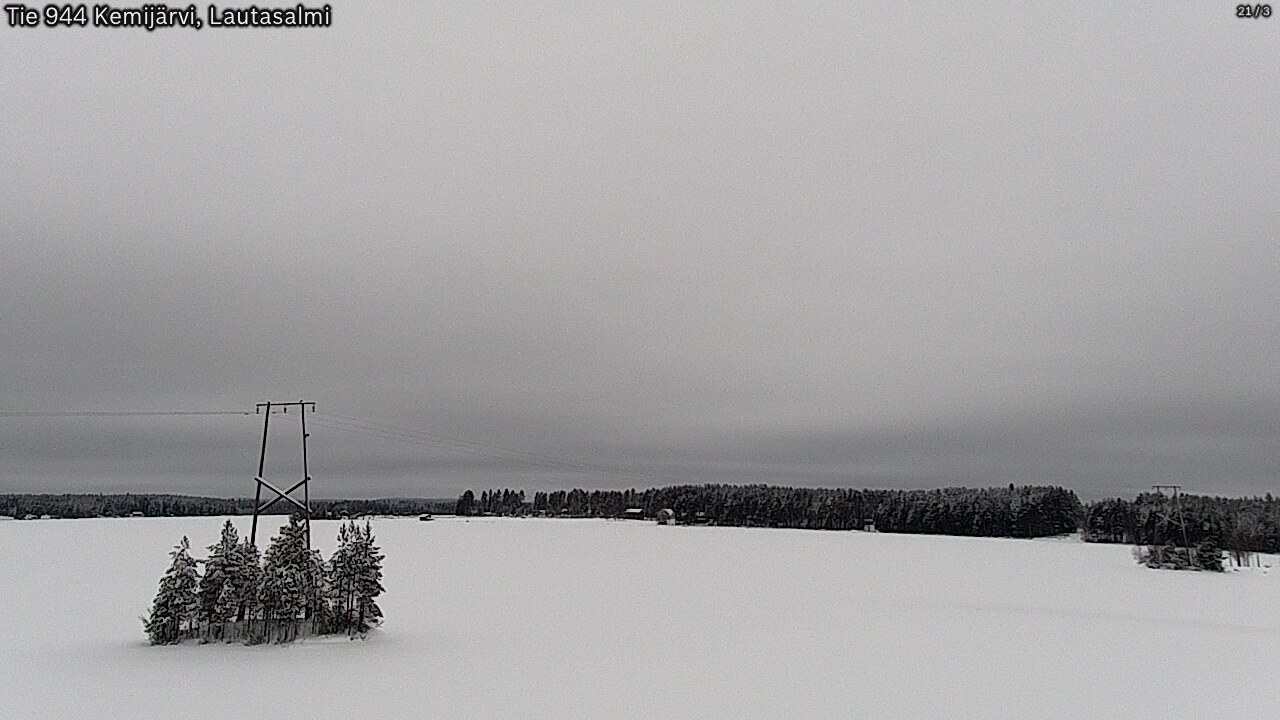Weather Camera Image Väg 944 Kemijärvi, Lautasalmi, Kemijärvi, Lappi
