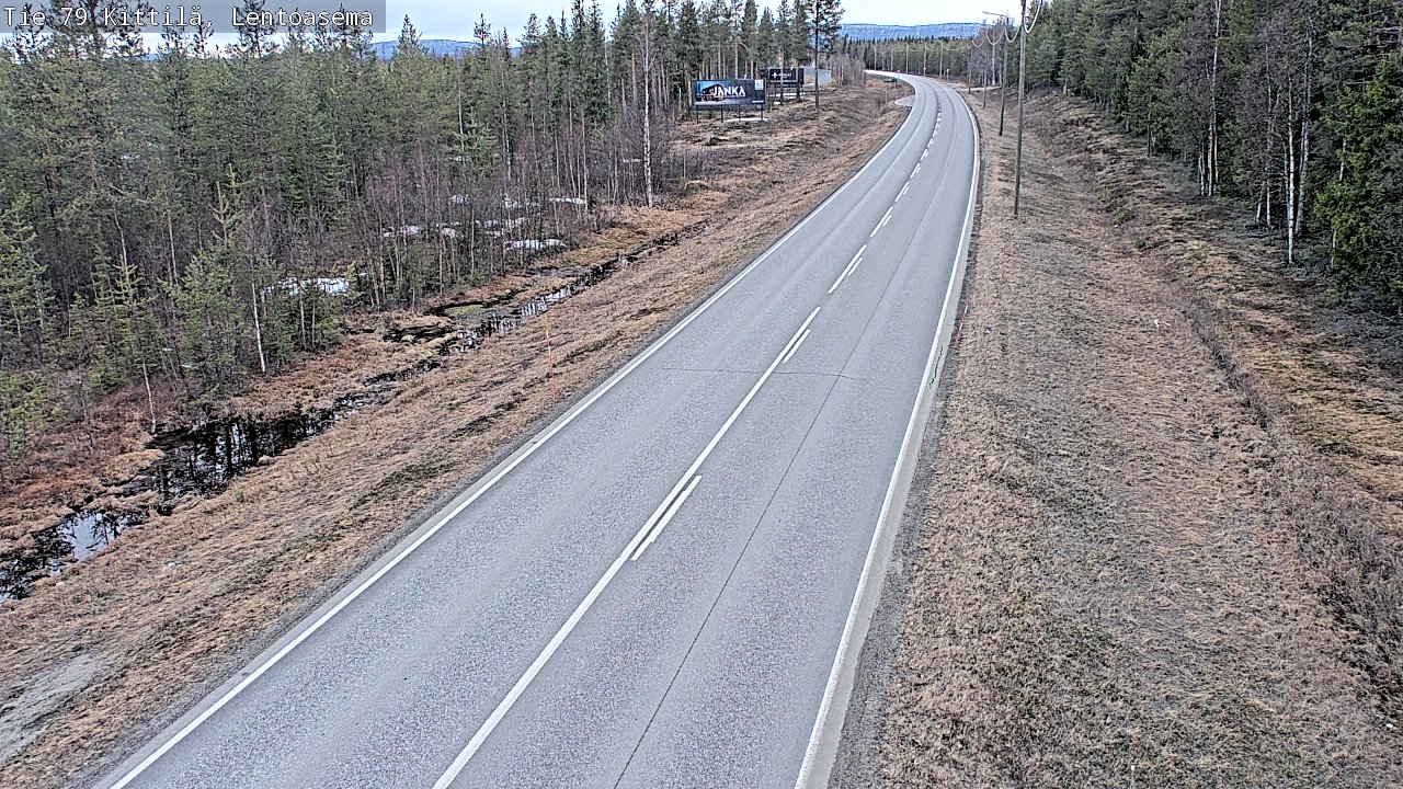 Weather Camera Image Väg 79 Kittilä, Lentoasema, Kittilä, Lappi