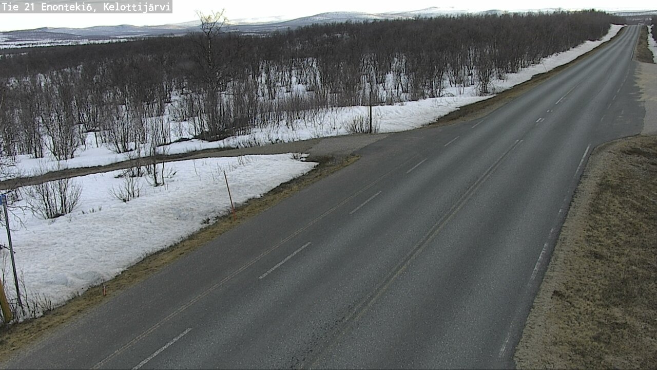 Weather Camera Image Väg 21 Enontekiö, Kelottijärvi, Enontekiö, Lappi