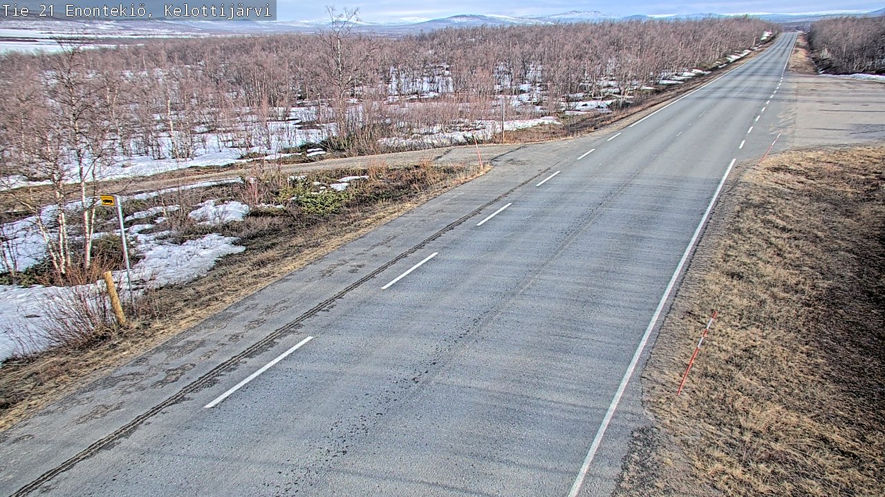 Weather Camera Image Väg 21 Enontekiö, Kelottijärvi, Enontekiö, Lappi