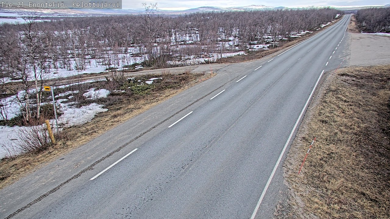 Weather Camera Image Väg 21 Enontekiö, Kelottijärvi, Enontekiö, Lappi