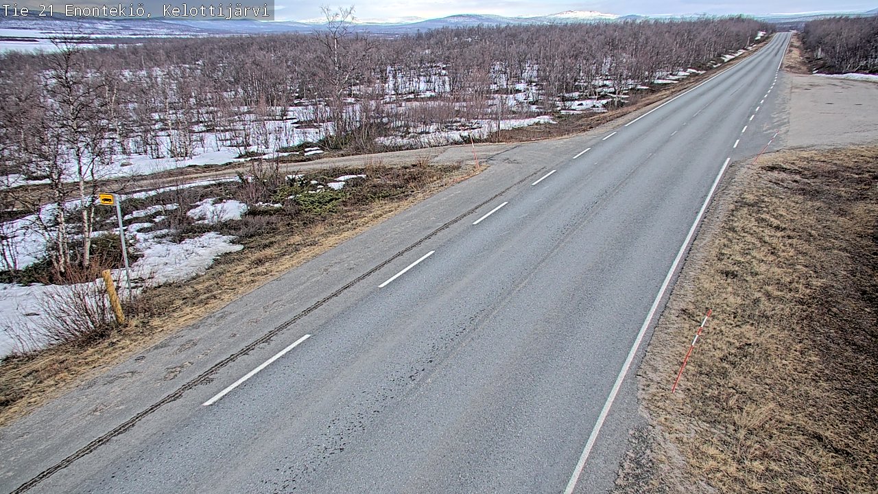 Weather Camera Image Väg 21 Enontekiö, Kelottijärvi, Enontekiö, Lappi