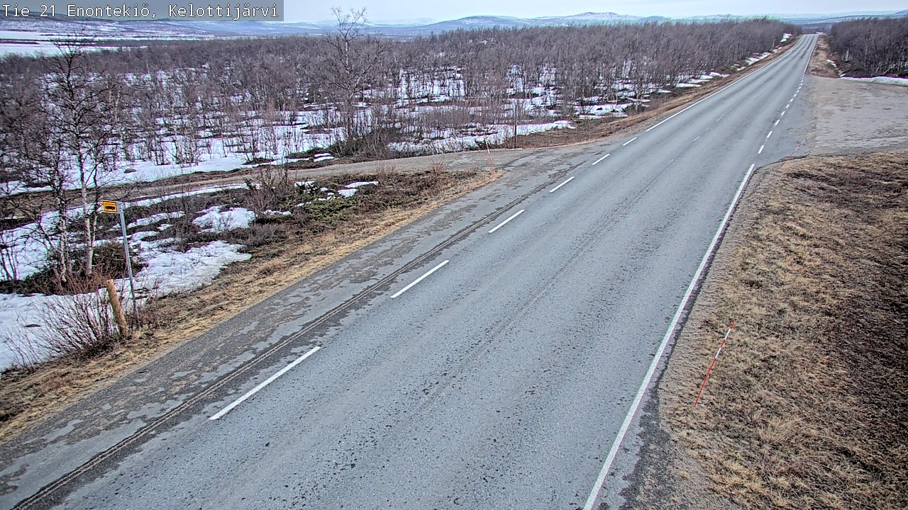 Weather Camera Image Väg 21 Enontekiö, Kelottijärvi, Enontekiö, Lappi