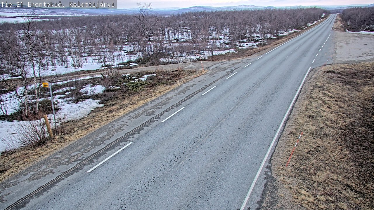 Weather Camera Image Väg 21 Enontekiö, Kelottijärvi, Enontekiö, Lappi