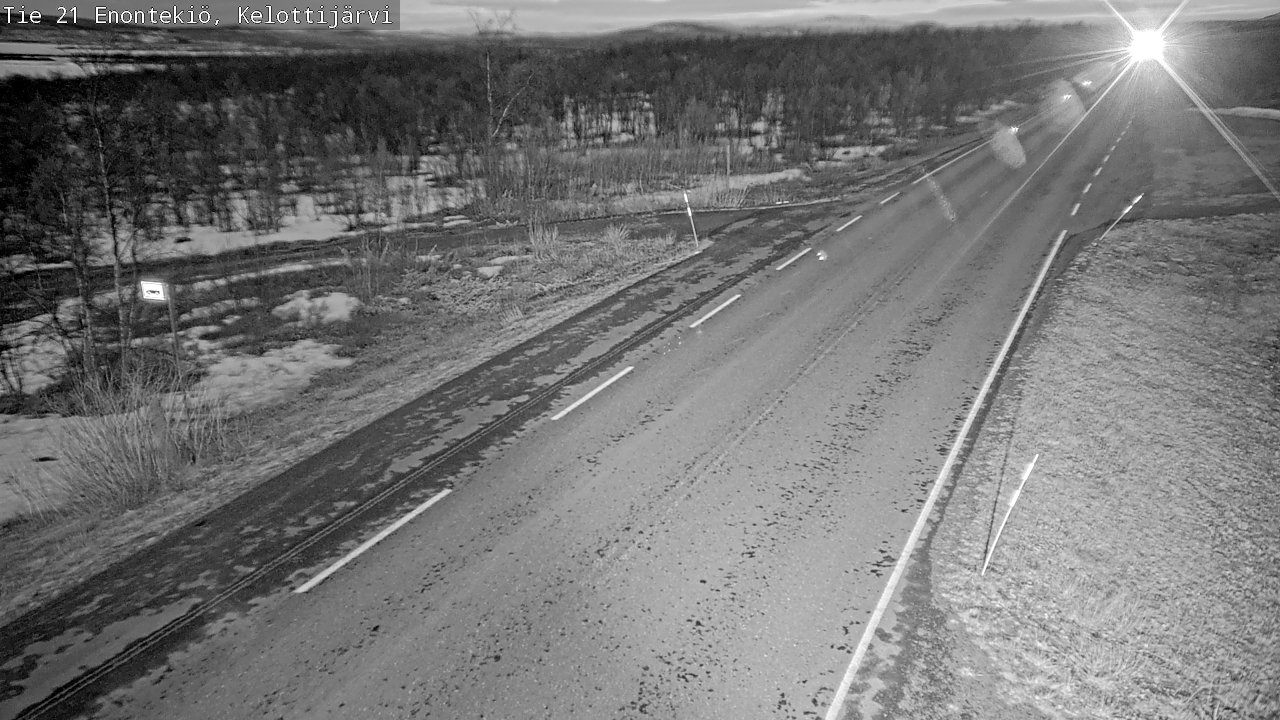 Weather Camera Image Väg 21 Enontekiö, Kelottijärvi, Enontekiö, Lappi