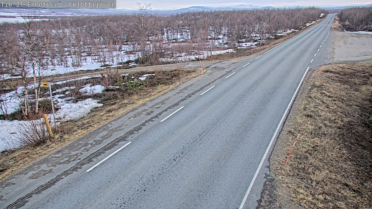 Weather Camera Image Väg 21 Enontekiö, Kelottijärvi, Enontekiö, Lappi