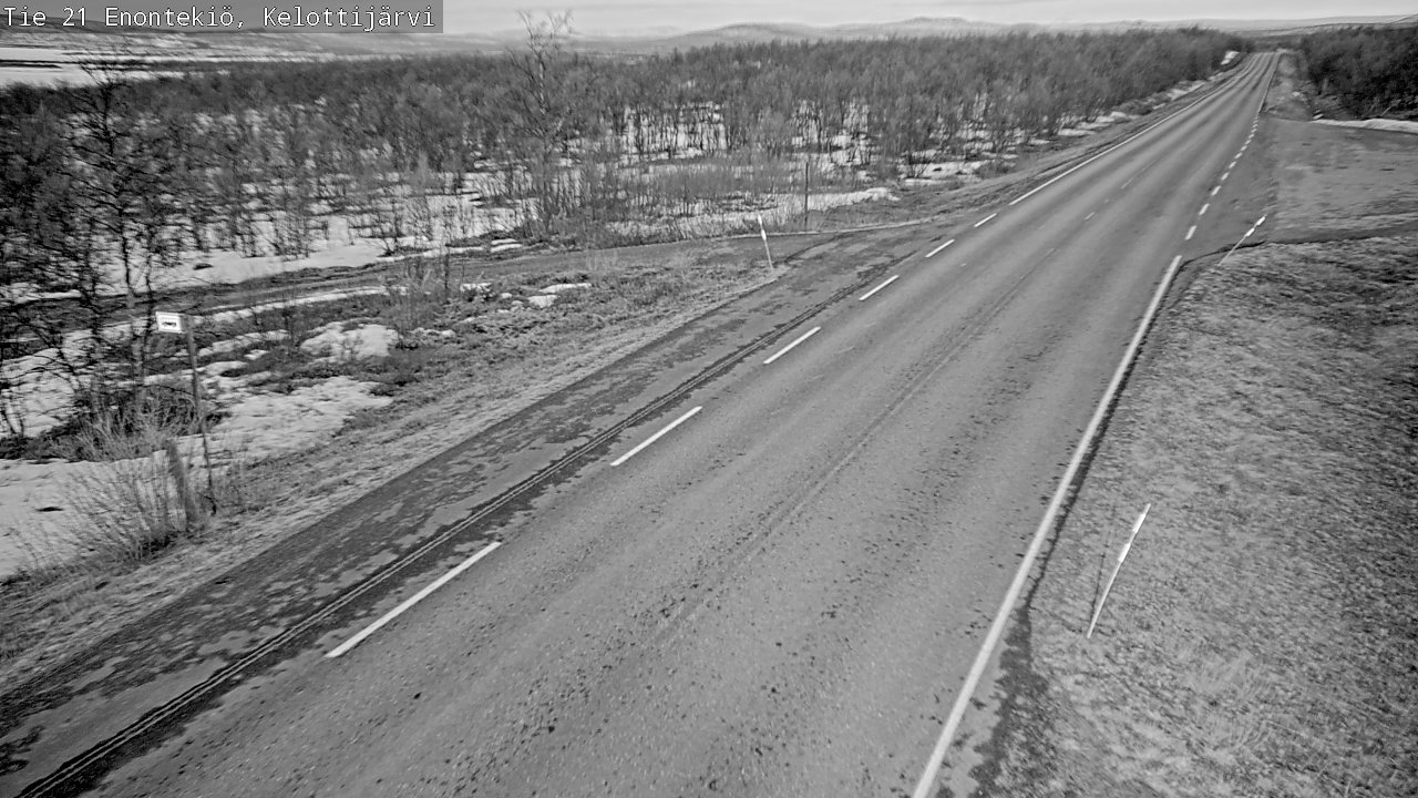 Weather Camera Image Väg 21 Enontekiö, Kelottijärvi, Enontekiö, Lappi