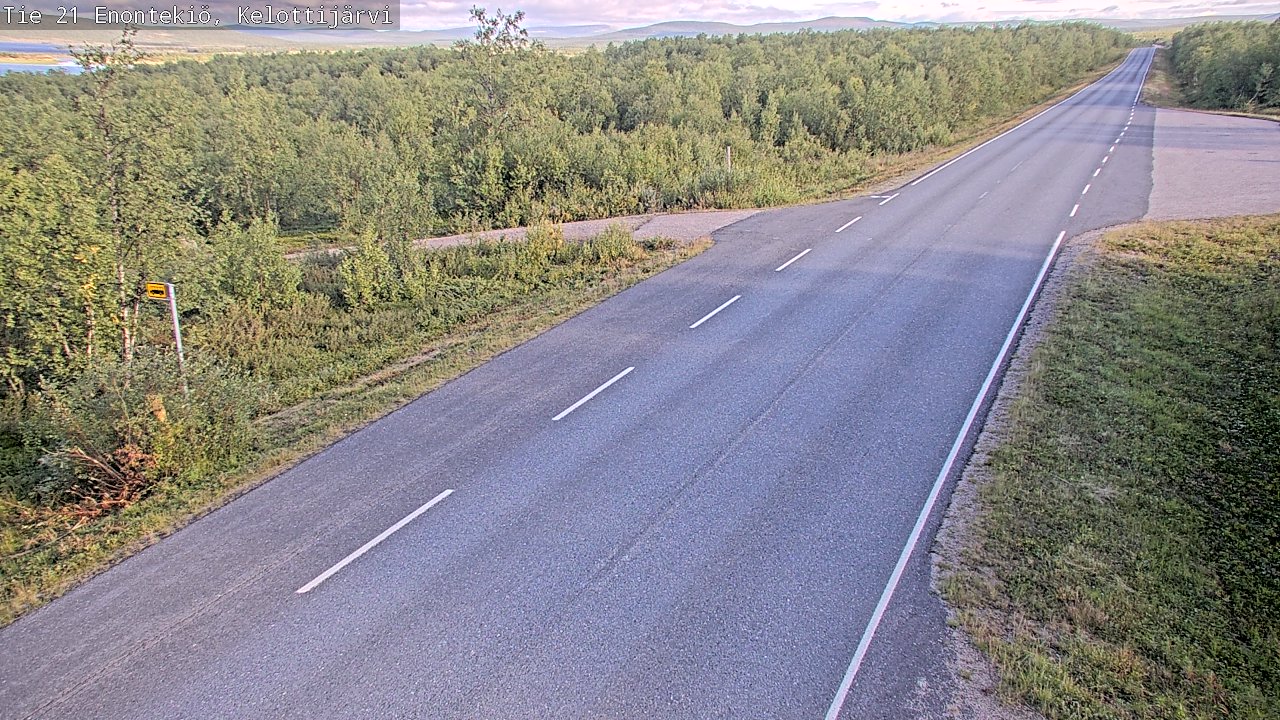 Weather Camera Image Road 21 Enontekiö, Kelottijärvi, Enontekiö, Lappi