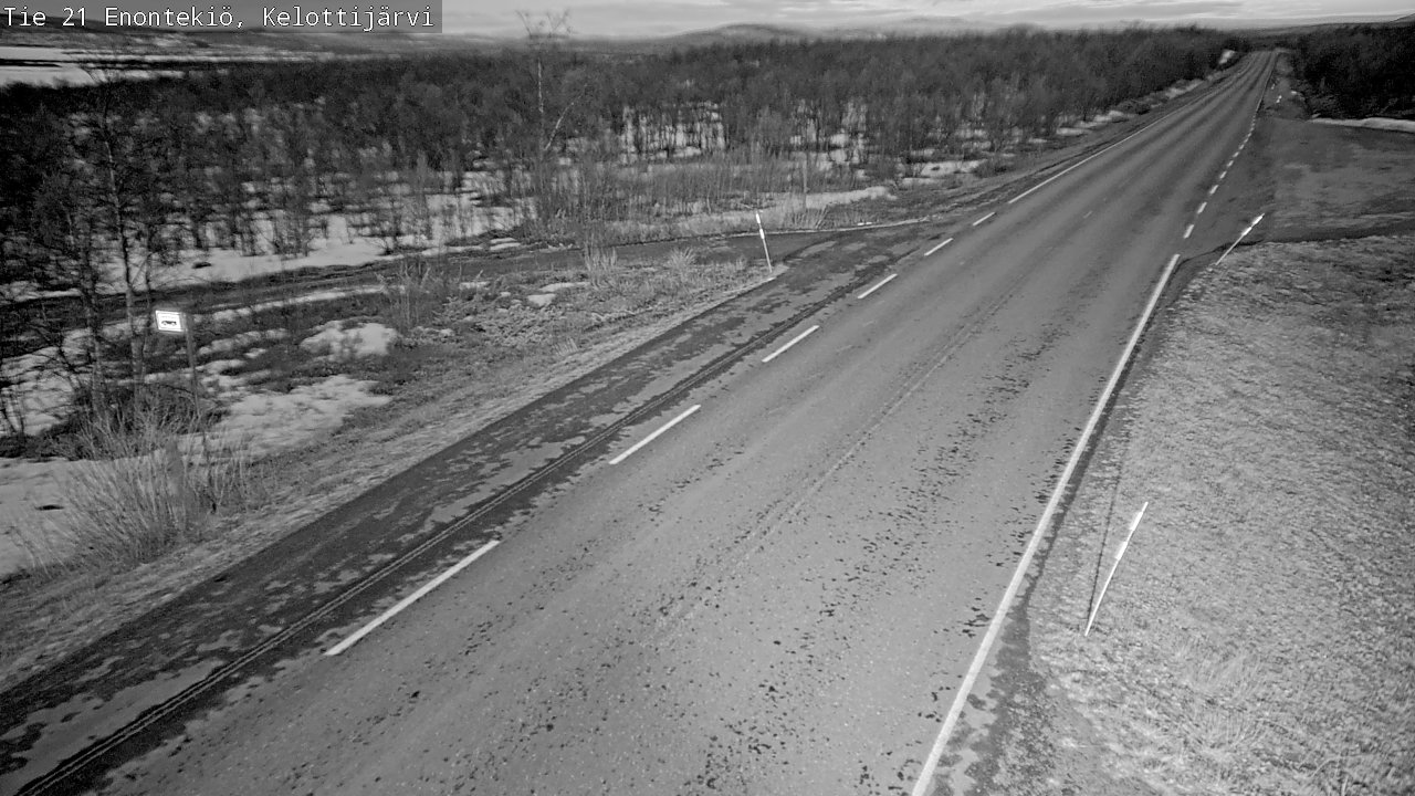 Weather Camera Image Väg 21 Enontekiö, Kelottijärvi, Enontekiö, Lappi