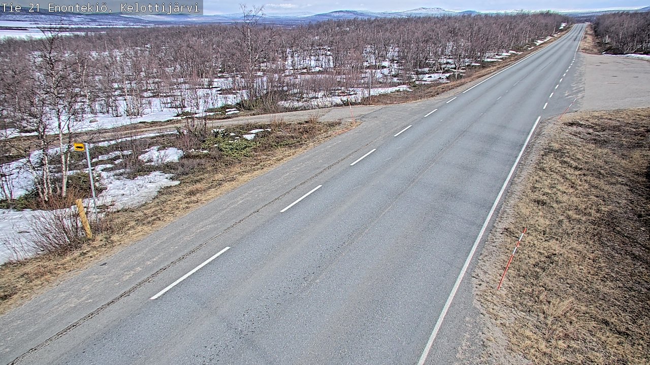 Weather Camera Image Väg 21 Enontekiö, Kelottijärvi, Enontekiö, Lappi