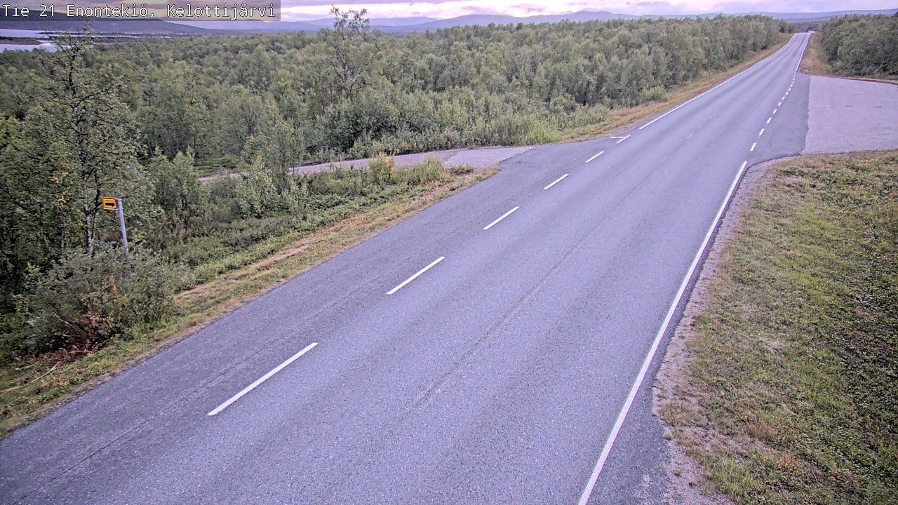 Weather Camera Image Road 21 Enontekiö, Kelottijärvi, Enontekiö, Lappi