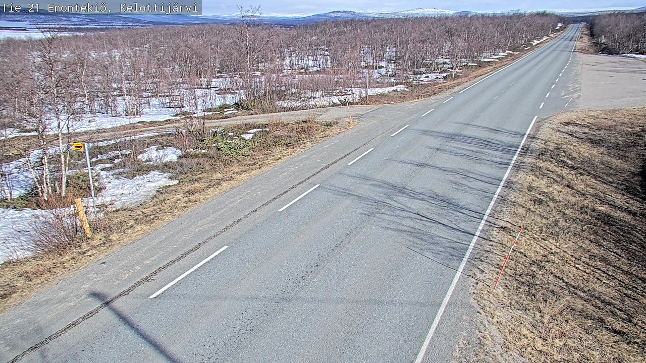 Weather Camera Image Väg 21 Enontekiö, Kelottijärvi, Enontekiö, Lappi