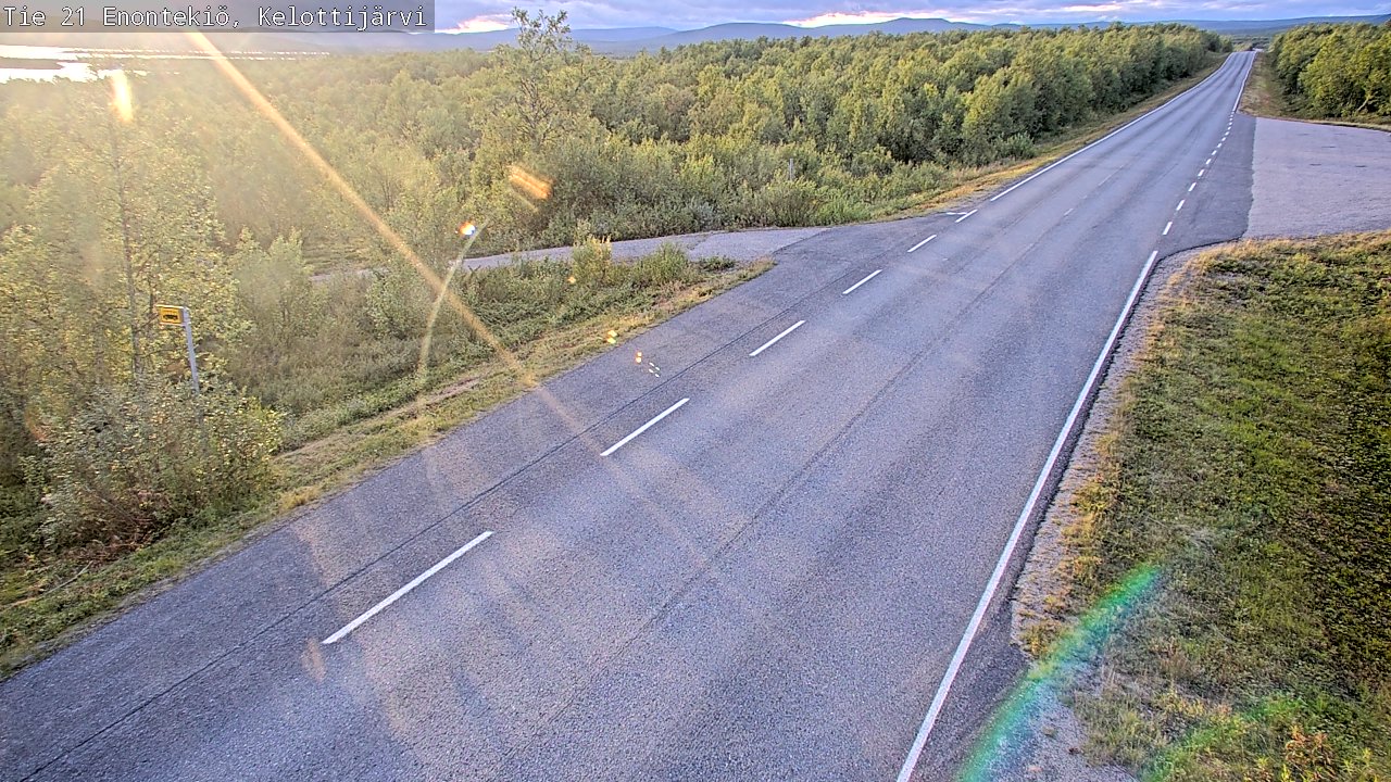 Weather Camera Image Road 21 Enontekiö, Kelottijärvi, Enontekiö, Lappi