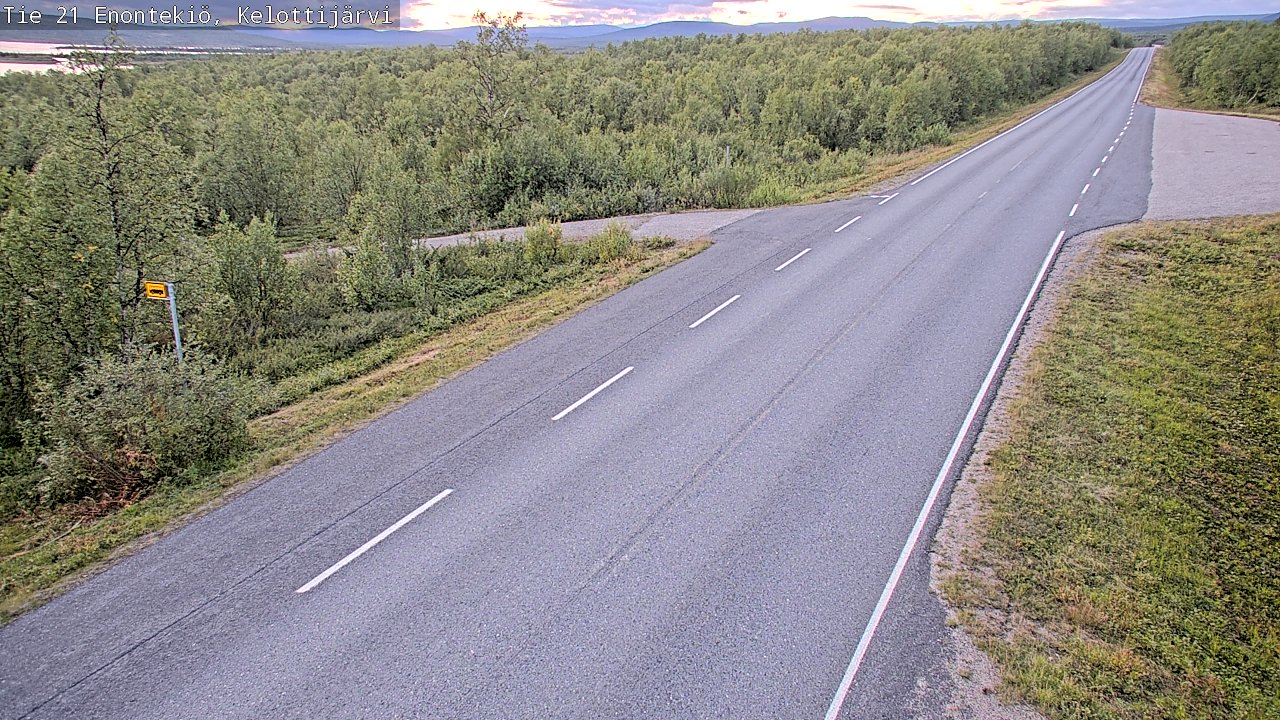 Weather Camera Image Road 21 Enontekiö, Kelottijärvi, Enontekiö, Lappi