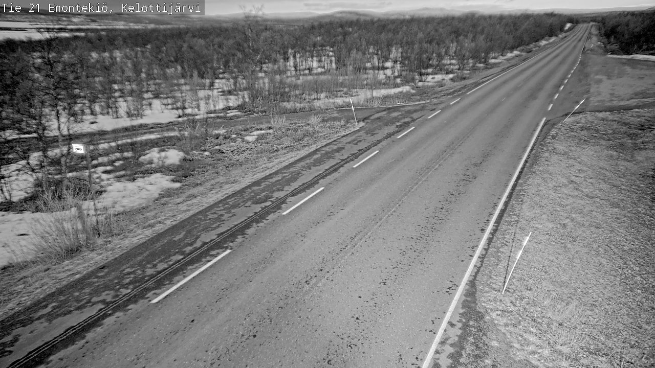 Weather Camera Image Väg 21 Enontekiö, Kelottijärvi, Enontekiö, Lappi