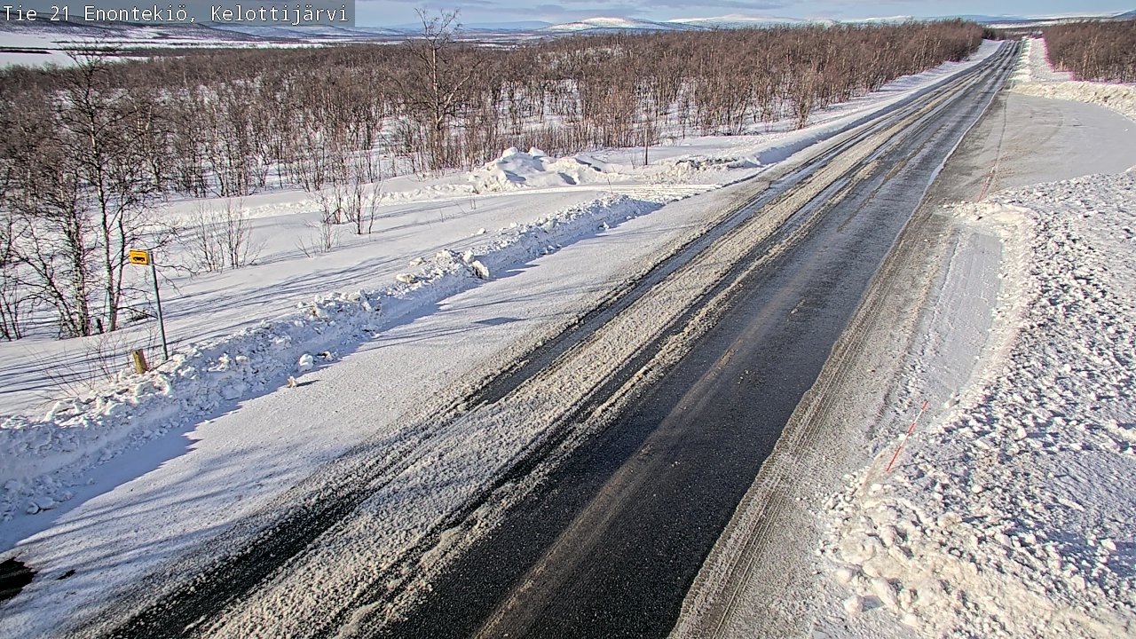 Weather Camera Image Road 21 Enontekiö, Kelottijärvi, Enontekiö, Lappi