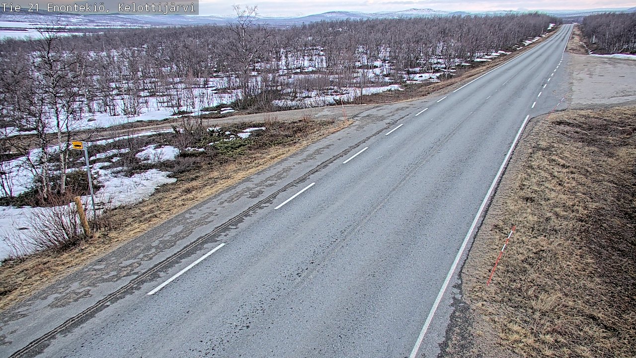 Weather Camera Image Väg 21 Enontekiö, Kelottijärvi, Enontekiö, Lappi