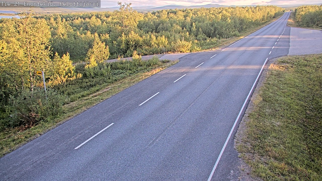 Weather Camera Image Road 21 Enontekiö, Kelottijärvi, Enontekiö, Lappi