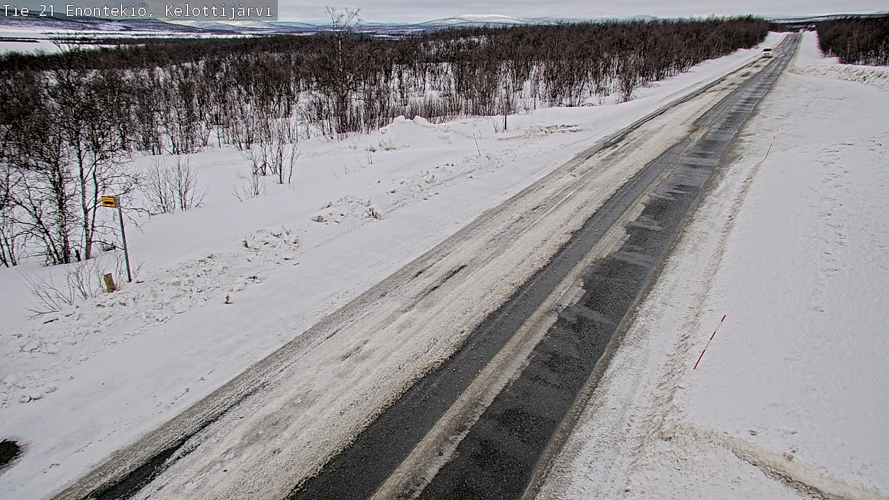 Weather Camera Image Road 21 Enontekiö, Kelottijärvi, Enontekiö, Lappi