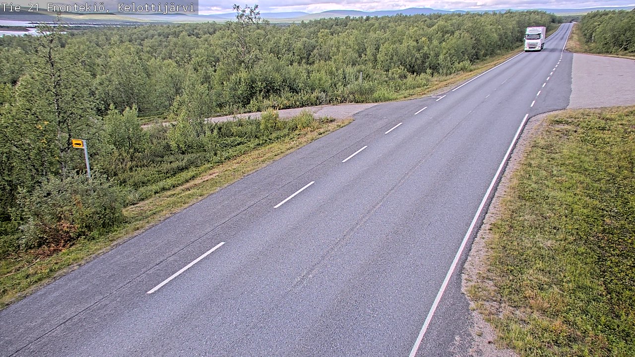 Weather Camera Image Road 21 Enontekiö, Kelottijärvi, Enontekiö, Lappi