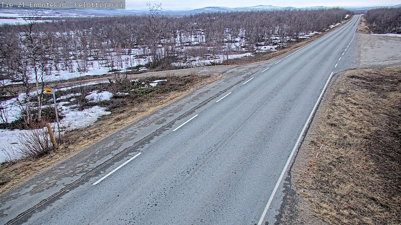 Weather Camera Image Väg 21 Enontekiö, Kelottijärvi, Enontekiö, Lappi