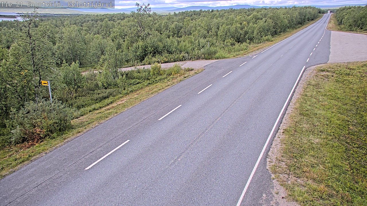 Weather Camera Image Road 21 Enontekiö, Kelottijärvi, Enontekiö, Lappi