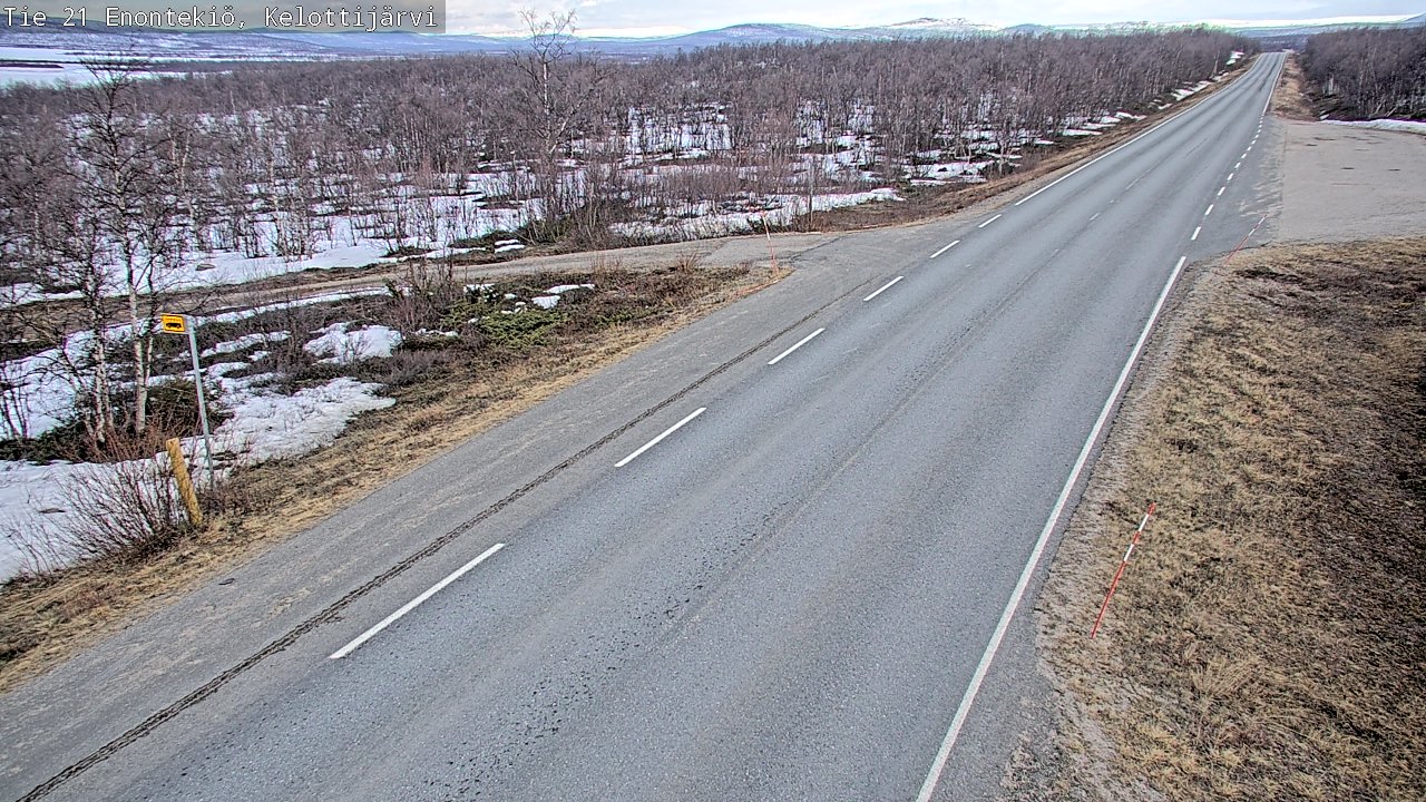 Weather Camera Image Väg 21 Enontekiö, Kelottijärvi, Enontekiö, Lappi