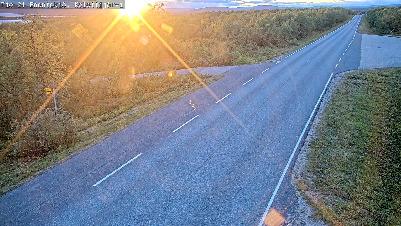 Weather Camera Image Road 21 Enontekiö, Kelottijärvi, Enontekiö, Lappi