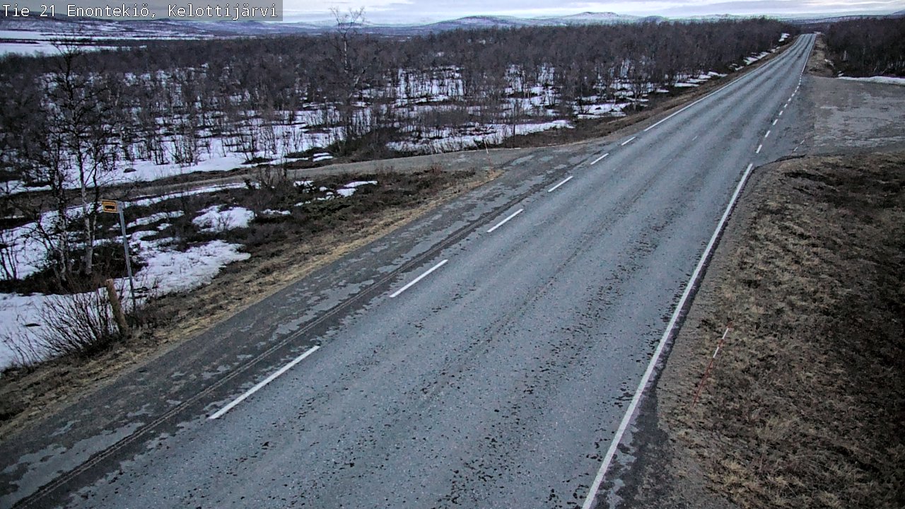 Weather Camera Image Väg 21 Enontekiö, Kelottijärvi, Enontekiö, Lappi
