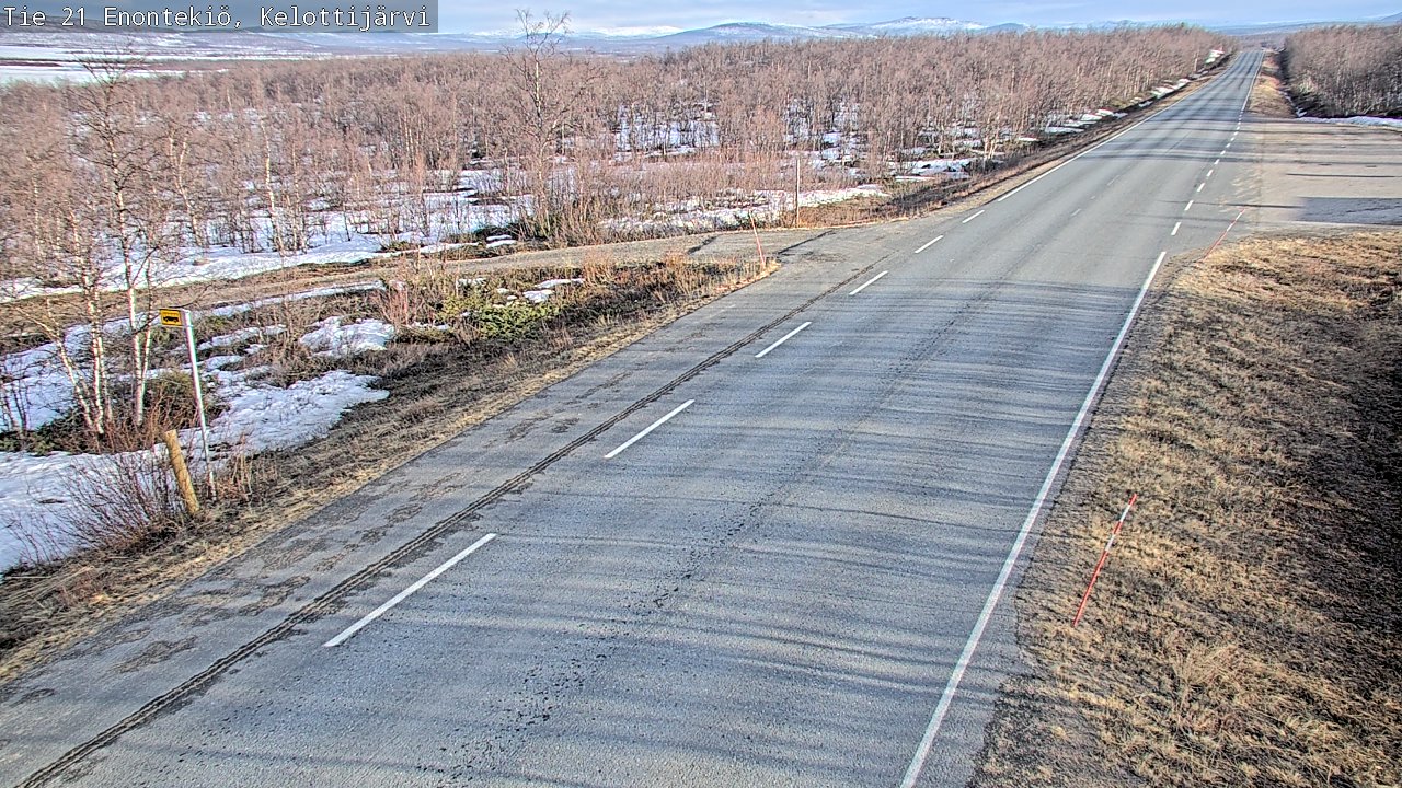 Weather Camera Image Väg 21 Enontekiö, Kelottijärvi, Enontekiö, Lappi