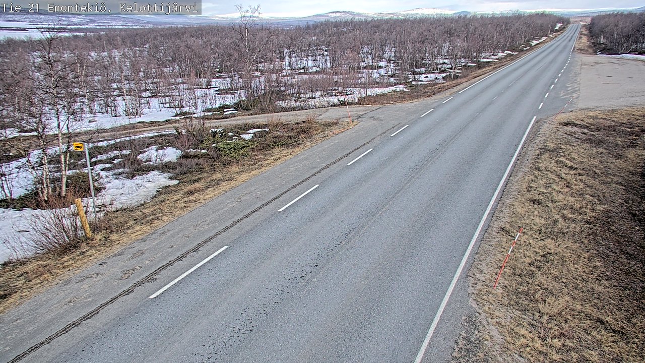 Weather Camera Image Väg 21 Enontekiö, Kelottijärvi, Enontekiö, Lappi